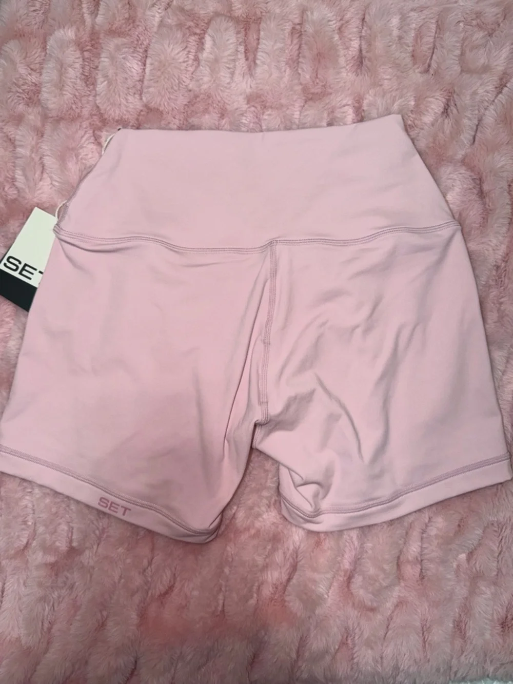 bloom Light Pink Crop Tank & High-Waist Biker Shorts Set - Picture 6 of 7